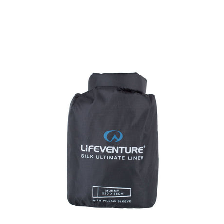 Lifeventure Silk Ultimate Sleeping Bag Liner Black / Mummy #- 53 Degrees North 
