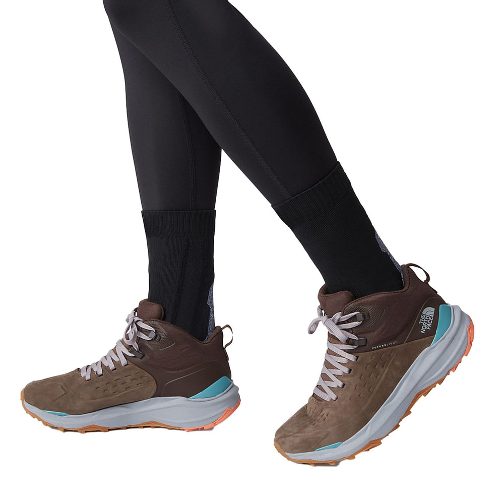 The North Face Women's Vectiv Exploris 2 Mid FUTURELIGHT Leather #color_bipartisan-brown-demitasse-brown