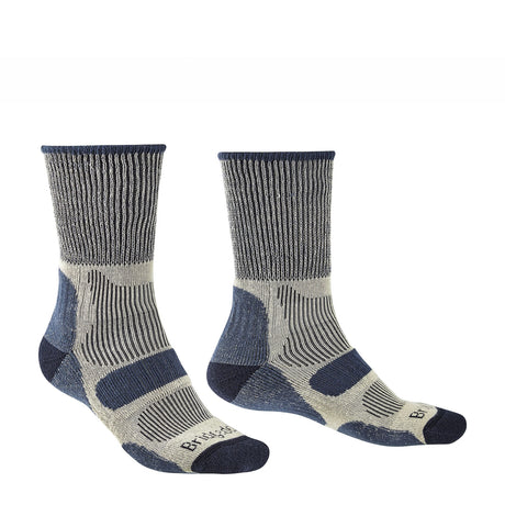 Bridgedale Men's Hike Lightweight Cotton Cool Comfort Boot Socks Indigo / Medium-Indigo / Large-Indigo / X-Large - 53 Degrees North 