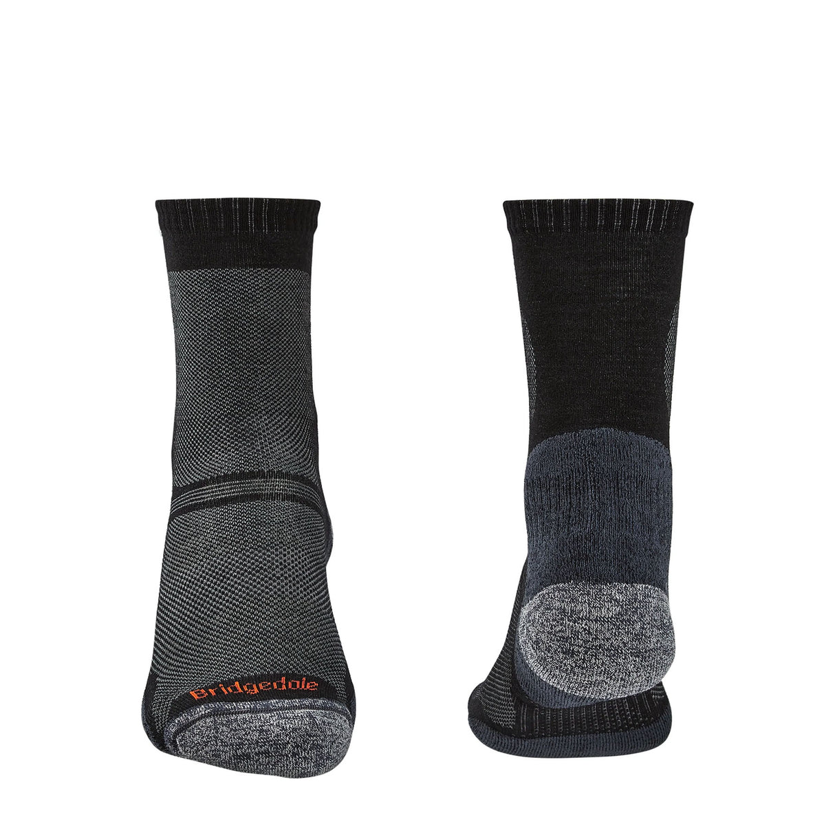 Bridgedale Men's Ultra Light Merino Performance Crew Socks Black / Medium-Black / Large-Black / X-Large - 53 Degrees North 
