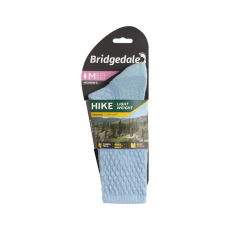 Bridgedale Women's Hike Lightweight Merino Comfort Hiking Socks Powder Blue / Small-Powder Blue / Medium-Powder Blue / Large - 53 Degrees North 
