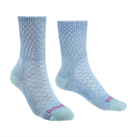 Bridgedale Women's Hike Lightweight Merino Comfort Hiking Socks Powder Blue / Small-Powder Blue / Medium-Powder Blue / Large - 53 Degrees North 