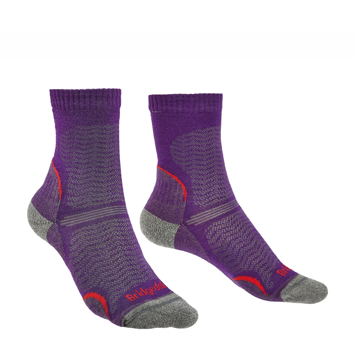 Bridgedale Women's Ultra Light Merino Performance 3/4 Cew Socks Aubergine / Small-Aubergine / Medium-Aubergine / Large - 53 Degrees North 