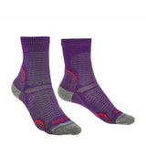 Bridgedale Women's Ultra Light Merino Performance 3/4 Cew Socks Aubergine / Small-Aubergine / Medium-Aubergine / Large - 53 Degrees North 