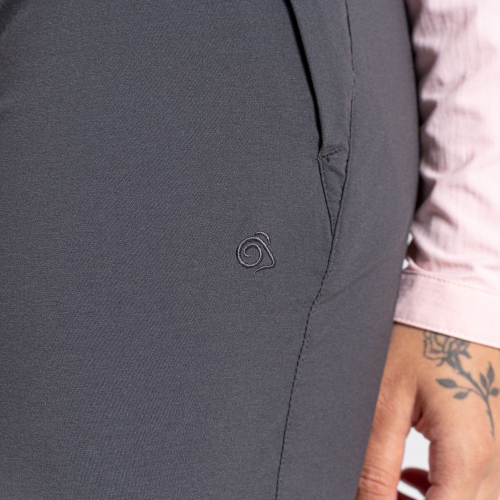 Craghoppers Women's NosiLife Pro II Trousers X-Small / Charcoal / Regular-Small / Charcoal / Regular-Small / Charcoal / Short-Medium / Charcoal / Regular-Medium / Charcoal / Short #- 53 Degrees North 