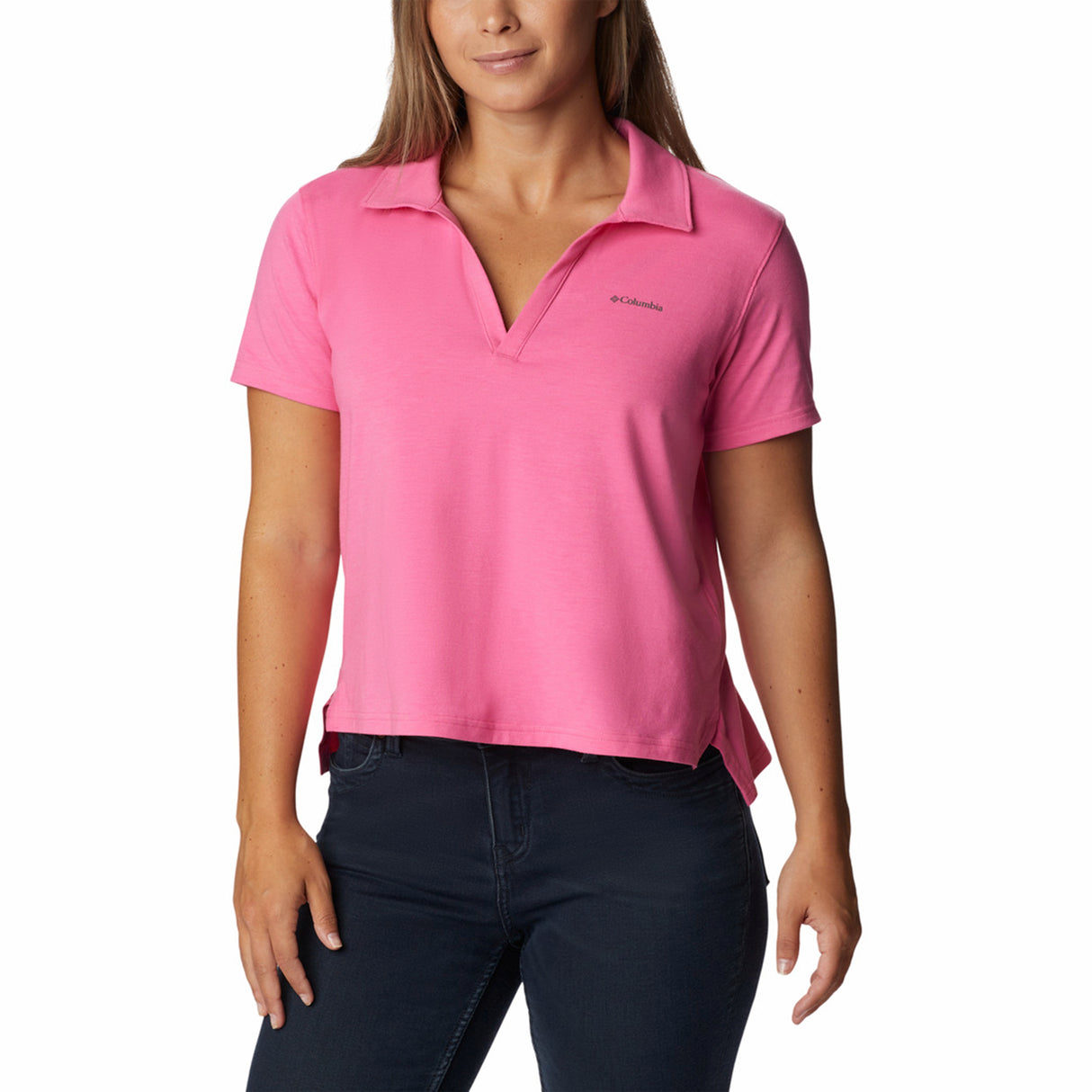 Columbia Women's Sun Trek Technical Polo Wild Geranium / X-Small-Wild Geranium / Small-Wild Geranium / Medium-Wild Geranium / Large-Wild Geranium / X-Large - 53 Degrees North 