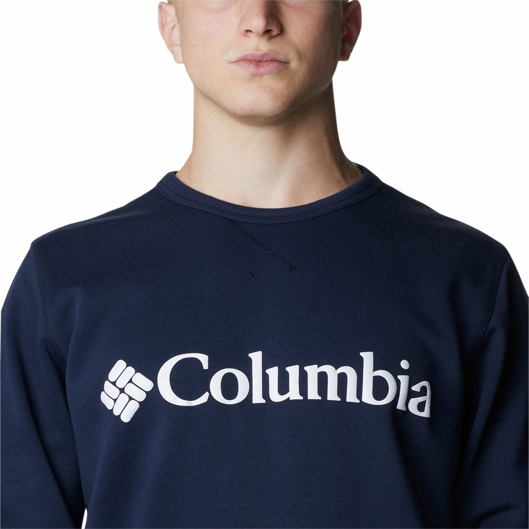 Columbia Mens Columbia Logo Fleece Crew #color_collegiate-navy-white-logo
