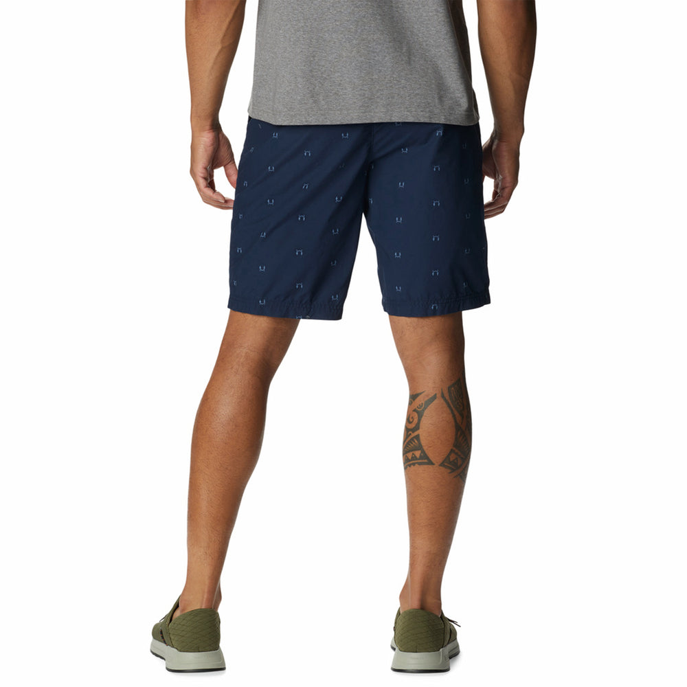 Columbia Mens Washed Out Printed Short 8 Inch #color_collegiate-navy-hammocked