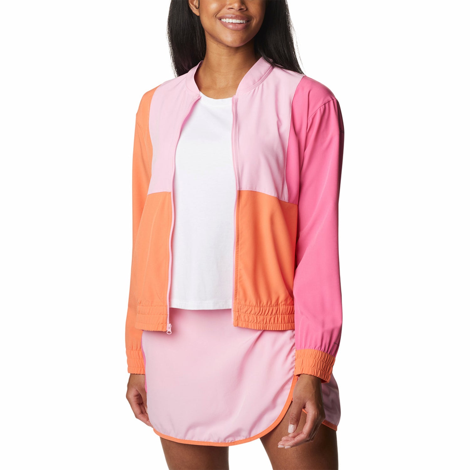 Columbia Women's Columbia Hike Full Zip Jacket Sunset Orange/Wild Rose/Wild Geranium / X-Small-Sunset Orange/Wild Rose/Wild Geranium / Small-Sunset Orange/Wild Rose/Wild Geranium / Medium-Sunset Orange/Wild Rose/Wild Geranium / Large-Sunset Orange/Wild Rose/Wild Geranium / X-Large #- 53 Degrees North 