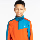 Dare 2b Kids' Formate II Core Stretch Long Sleeve Midlayer Top Gulfstream/Fjord Blue/Rusty Orange / Age 3-4-Gulfstream/Fjord Blue/Rusty Orange / Age 5-6-Gulfstream/Fjord Blue/Rusty Orange / Age 7-8-Gulfstream/Fjord Blue/Rusty Orange / Age 9-10-Gulfstream/Fjord Blue/Rusty Orange / Age 11-12 - 53 Degrees North 