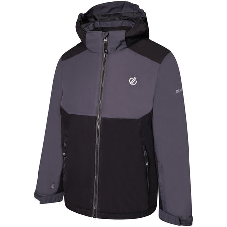 Dare 2b Kids' Impose III Ski Jacket Ebony Grey/Black / Age 3-4-Ebony Grey/Black / Age 5-6-Ebony Grey/Black / Age 7-8-Ebony Grey/Black / Age 9-10-Ebony Grey/Black / Age 11-12 - 53 Degrees North 