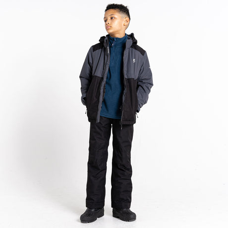Dare 2b Kids' Impose III Ski Jacket Ebony Grey/Black / Age 3-4-Ebony Grey/Black / Age 5-6-Ebony Grey/Black / Age 7-8-Ebony Grey/Black / Age 9-10-Ebony Grey/Black / Age 11-12 - 53 Degrees North 