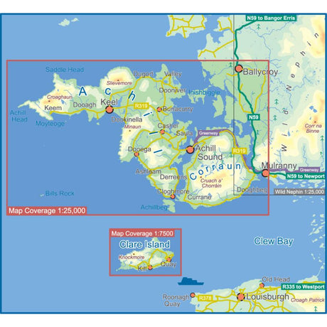 EastWest Mapping Achill & Corraun Clare Island Map Default Title - 53 Degrees North 