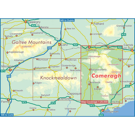 EastWest Mapping Comeragh Waterproof Map  - 53 Degrees North