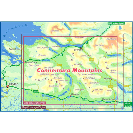 EastWest Mapping Connemara Mountains Map Default Title - 53 Degrees North 