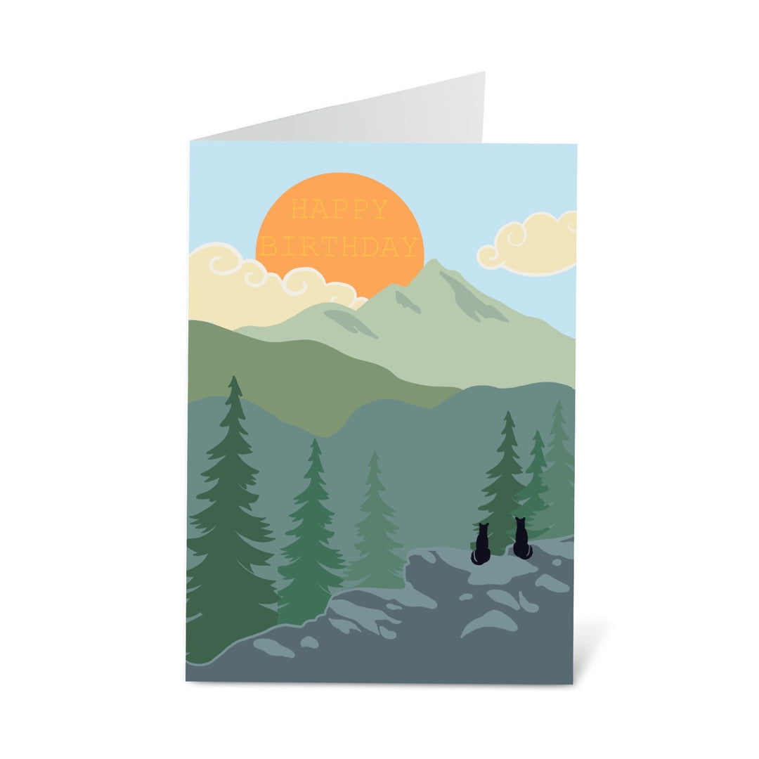 Happy Birthday Card - Mountain Scene