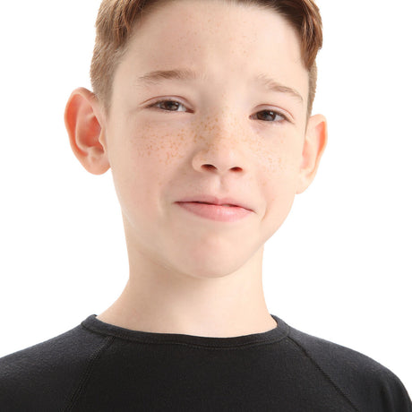 Icebreaker Kids' 200 Oasis Long Sleeve Crewe Black / Age 5-6-Black / Age 7-8-Black / Age 9-10-Black / Age 11-12-Midnight Navy / Age 5-6 - 53 Degrees North 