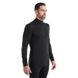 Icebreaker Men's 200 Oasis Long Sleeve Half Zip Baselayer Black / Small-Black / Medium-Black / Large-Black / X-Large-Black / XX-Large - 53 Degrees North 