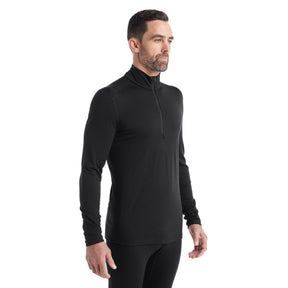 Icebreaker Men's 200 Oasis Long Sleeve Half Zip Baselayer Black / Small-Black / Medium-Black / Large-Black / X-Large-Black / XX-Large - 53 Degrees North 
