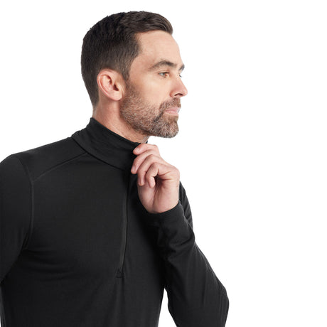 Icebreaker Men's 200 Oasis Long Sleeve Half Zip Baselayer Black / Small-Black / Medium-Black / Large-Black / X-Large-Black / XX-Large - 53 Degrees North 