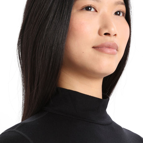 Icebreaker Women's 260 Tech Long Sleeve Turtleneck Top Black / X-Small-Black / Small-Black / Medium-Black / Large-Black / X-Large - 53 Degrees North 