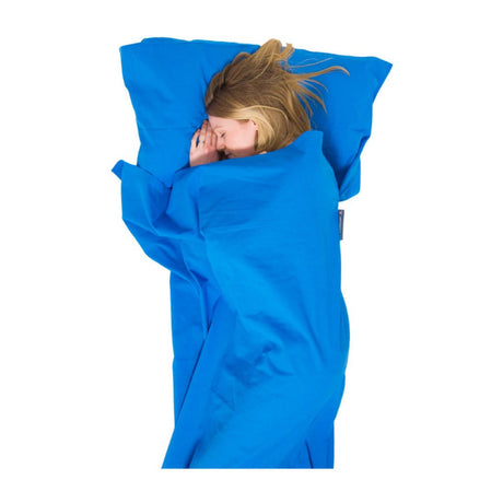 Lifeventure Cotton Sleeping Bag Liner Blue / Mummy-Blue / Rectangular - 53 Degrees North 