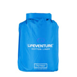 Lifeventure Cotton Sleeping Bag Liner Blue / Mummy-Blue / Rectangular - 53 Degrees North 