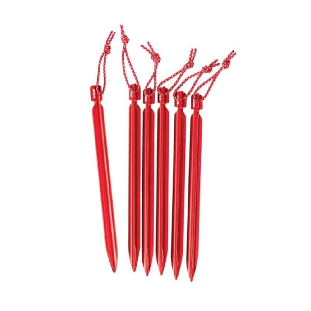 MSR Mini-Groundhog Stake Kit - 6 Pack Red - 53 Degrees North