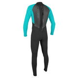 O'Neill Youth Reactor II 3/2mm Back Zip Full Wetsuit Black/Ocean / Age 3-4-Black/Ocean / Age 5-6-Black/Ocean / Age 7-8-Black/Ocean / Age 9-10-Black/Ocean / Age 11-12 - 53 Degrees North 