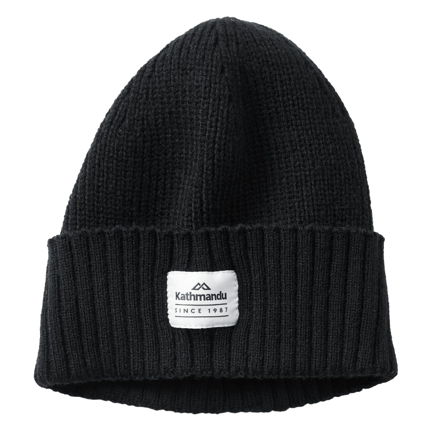 Kathmandu Unisex Badge Beanie Light Grey Marl / One Size-Black / One Size #- 53 Degrees North 