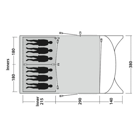 Outwell Greenwood 6 Person Family Tent Dark Leaf / 6 Person - 53 Degrees North 