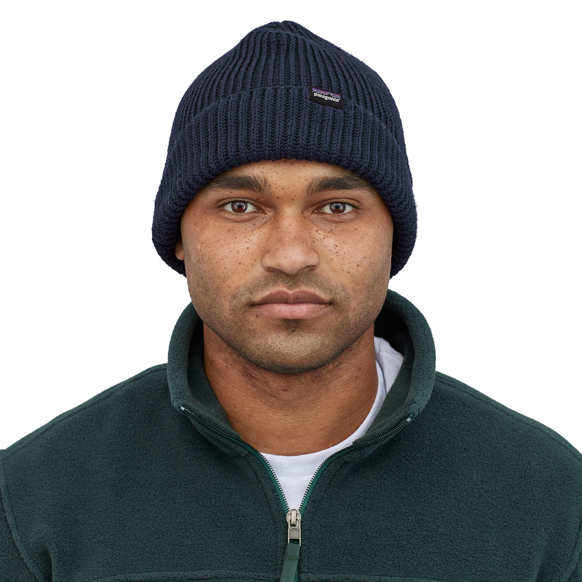 Patagonia Fishermans Rolled Beanie Contrast Stripe/Weathered Stone - 53 Degrees North