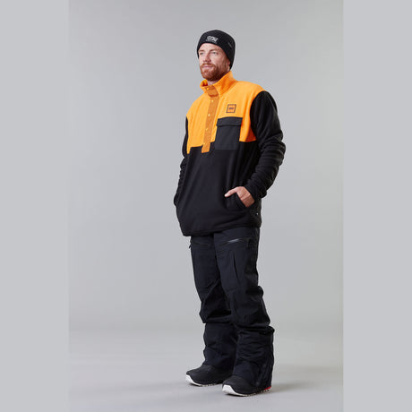 Picture Men's Mathew 1/4 Fleece Pullover Autumn Blaze/Latte / Small-Autumn Blaze/Latte / Medium-Autumn Blaze/Latte / Large-Autumn Blaze/Latte / X-Large - 53 Degrees North 