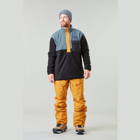 Picture Men's Mathew 1/4 Fleece Pullover Autumn Blaze/Latte / Small-Autumn Blaze/Latte / Medium-Autumn Blaze/Latte / Large-Autumn Blaze/Latte / X-Large - 53 Degrees North 