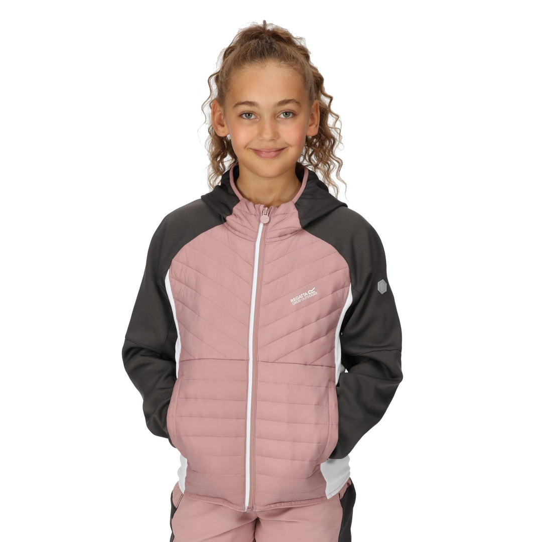 Regatta Kid's Kielder Hybrid VI Jacket #color_dusky-rose-seal-grey