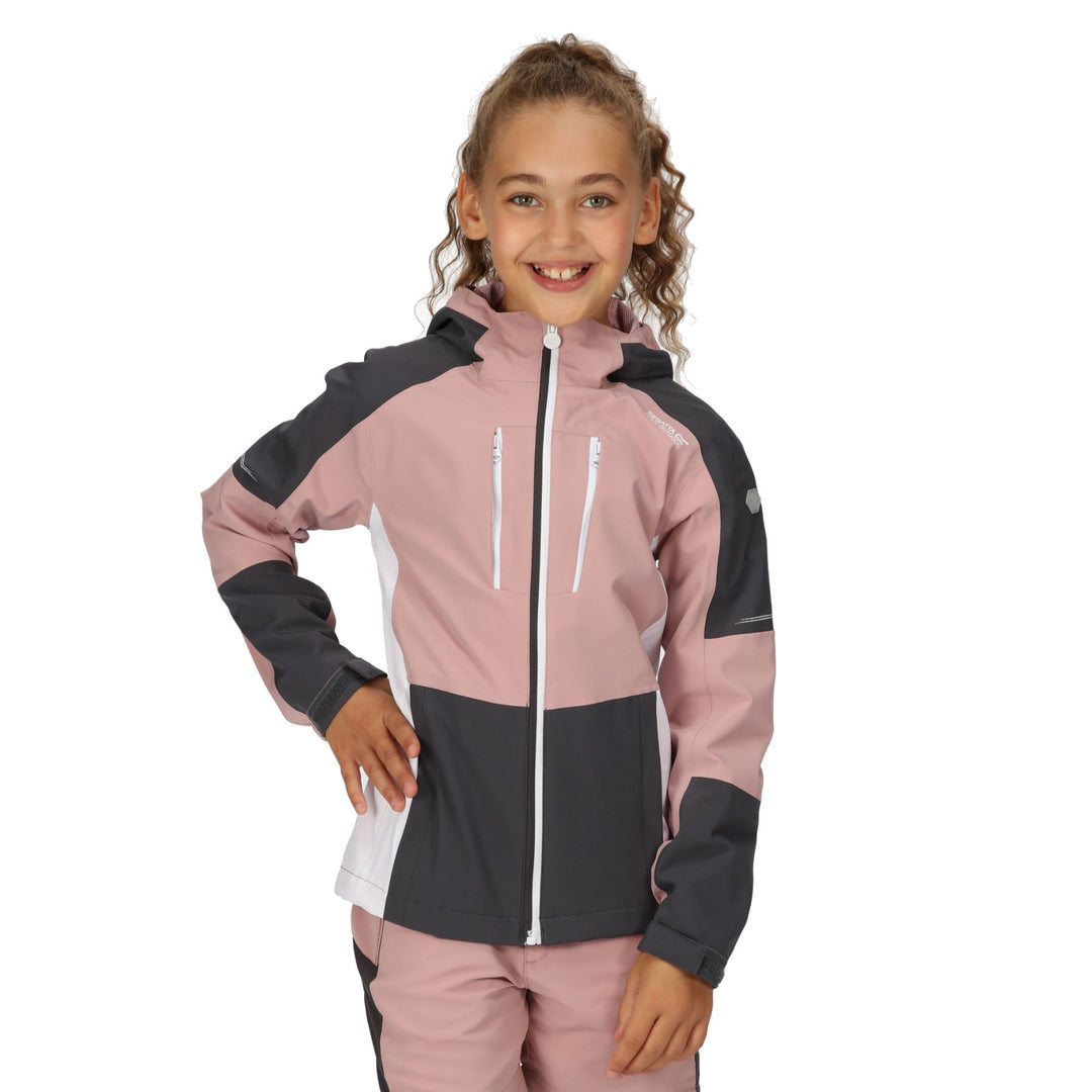 Regatta Kid's Junior Highton Jacket IV #color_dusky-rose-seal-grey