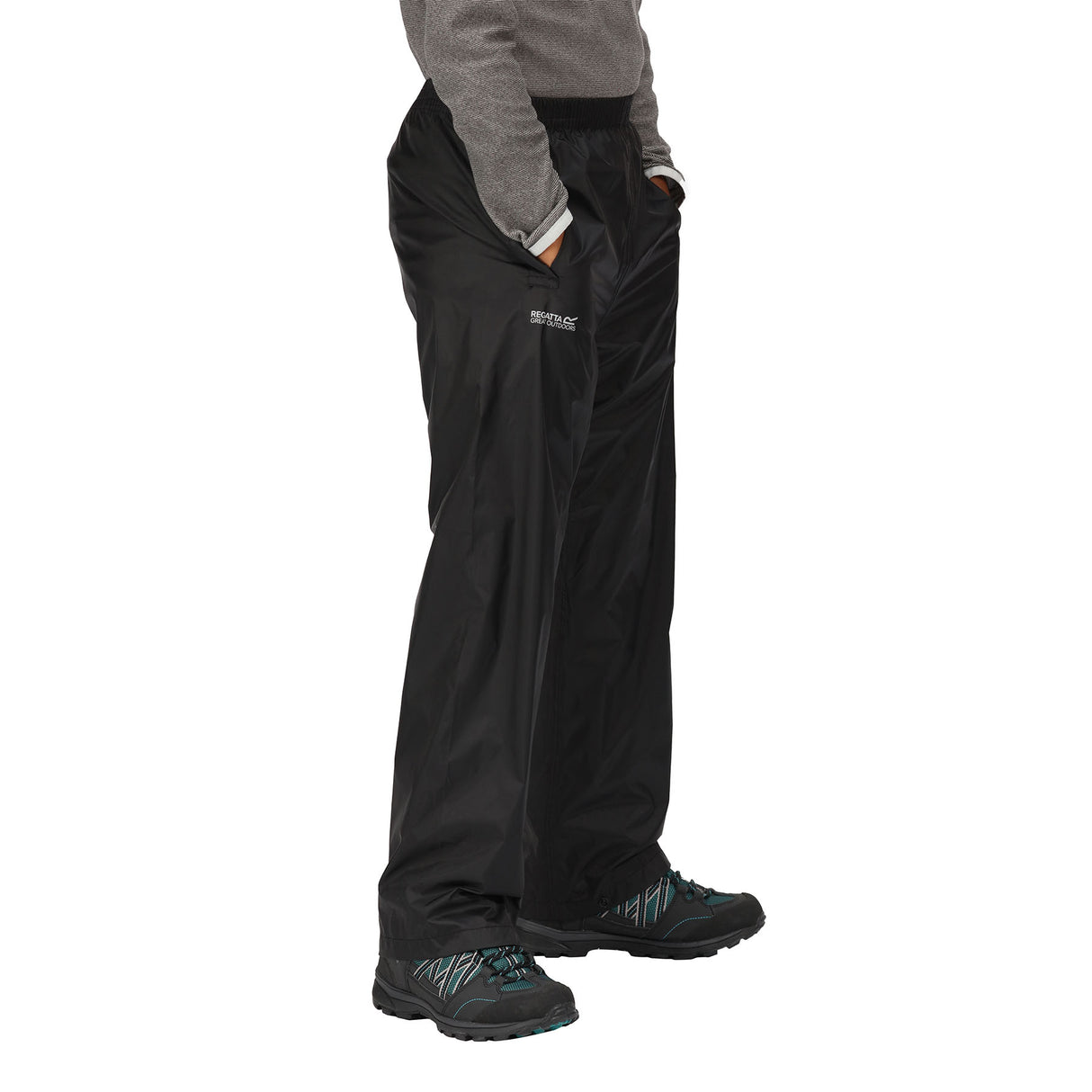 Regatta Kids' Pack-It Waterproof Overtrousers Midnight / Age 3-4-Midnight / Age 5-6-Midnight / Age 7-8-Midnight / Age 9-10-Midnight / Age 11-12 - 53 Degrees North 