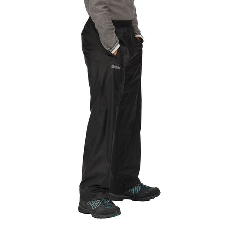 Regatta Kids' Pack-It Waterproof Overtrousers Midnight / Age 3-4-Midnight / Age 5-6-Midnight / Age 7-8-Midnight / Age 9-10-Midnight / Age 11-12 - 53 Degrees North 