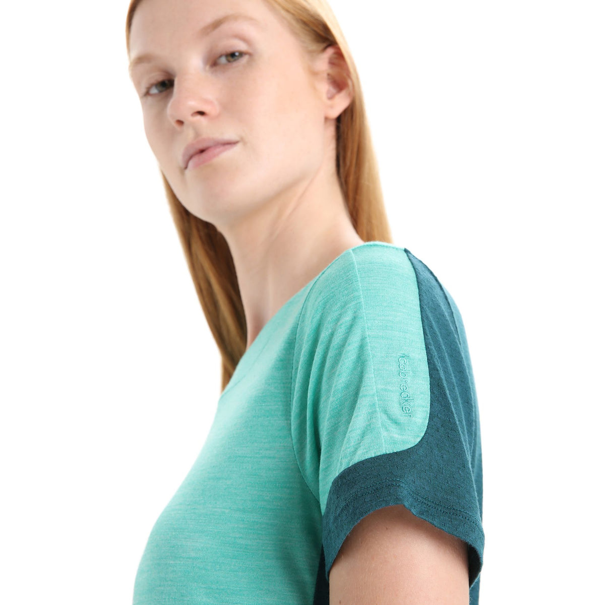 Icebreaker Women's Zoneknit Short Sleeve Tee #color_fresh-heather-green-glory