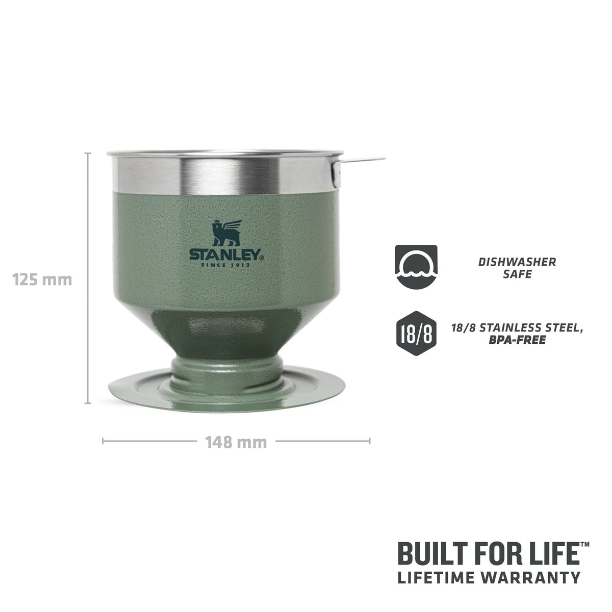Stanley Classic Perfect-Brew Pour Over 0.59L Hammertone Green - 53 Degrees North