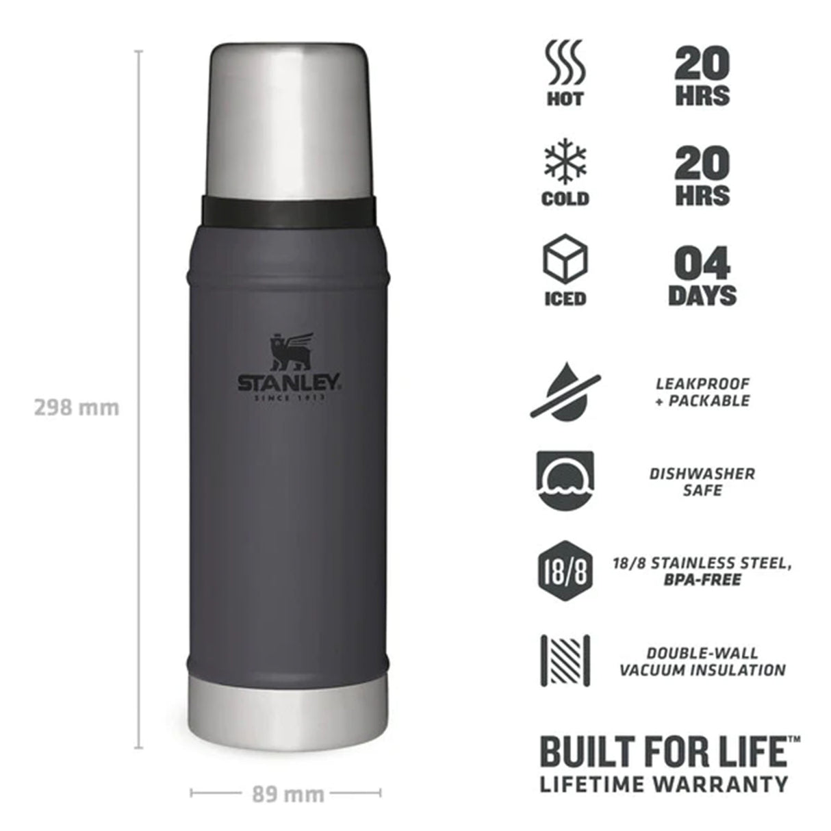 Stanley Legendary Classic Bottle 0.75L Rose Quartz-Hydrangea-Ash-Hammertone Clay-Hammertone Lake - 53 Degrees North 