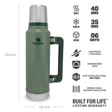 Stanley Legendary Classic Bottle 1.4L Hammertone Green - 53 Degrees North 