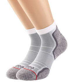 1000 Mile Women's Run Anklet Single Layer Socks - Pack of 2 White / Small-White / Medium #- 53 Degrees North 