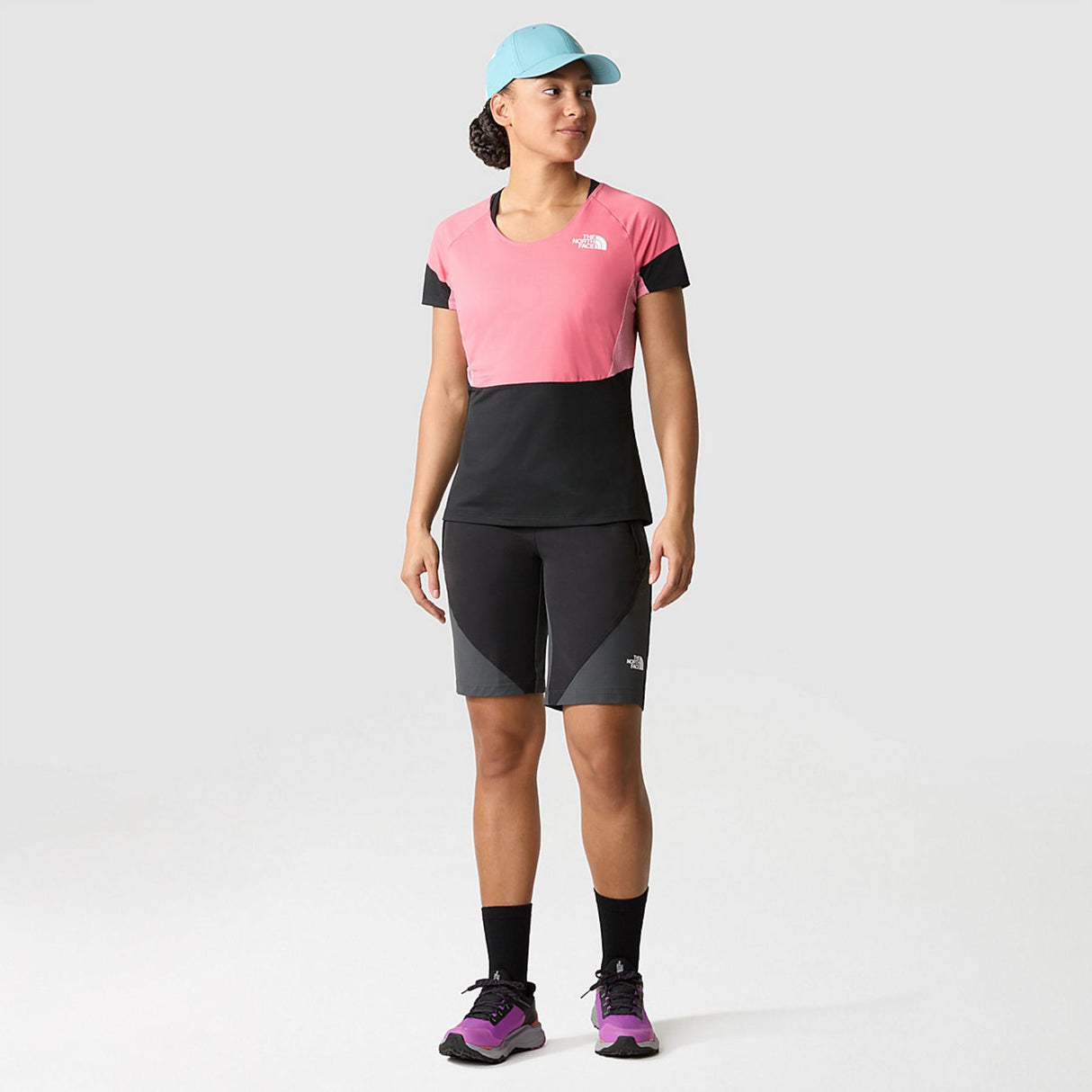 The North Face Women's Bolt Tech T-shirt Cosmo Pink/TNF Black / X-Small-Cosmo Pink/TNF Black / Small-Cosmo Pink/TNF Black / Medium-Cosmo Pink/TNF Black / Large - 53 Degrees North 