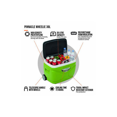 Vango Pinnacle Wheelie 30L Cooler Green - 53 Degrees North 