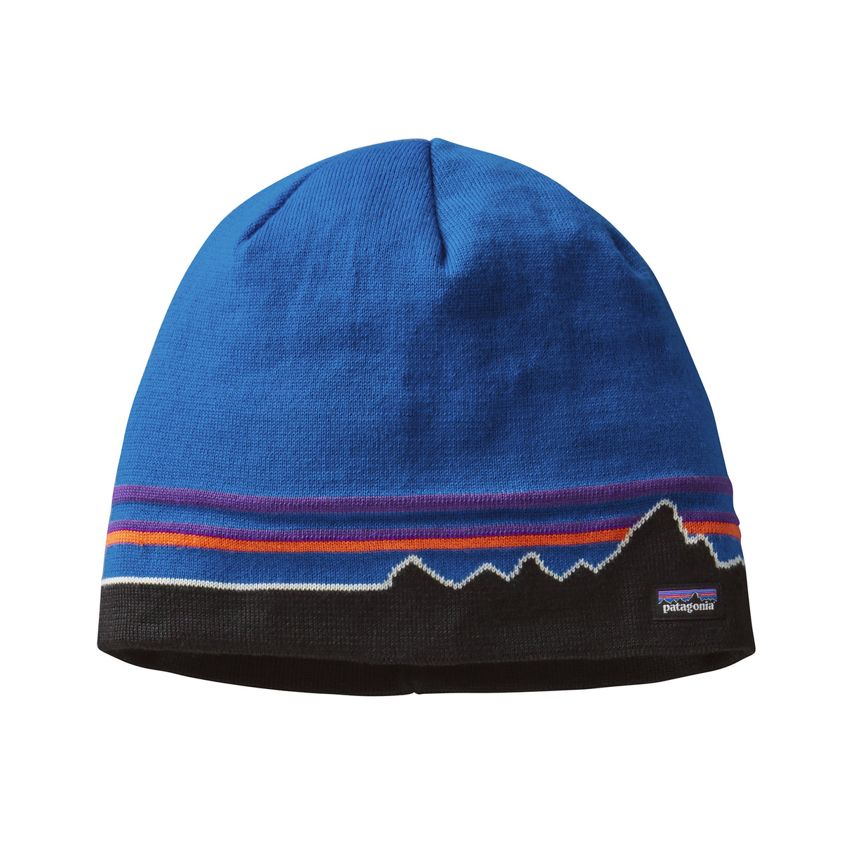 Patagonia Beanie Hat Black-Classic Fitz Roy/Andes Blue-Logo Belwe/Black #- 53 Degrees North 