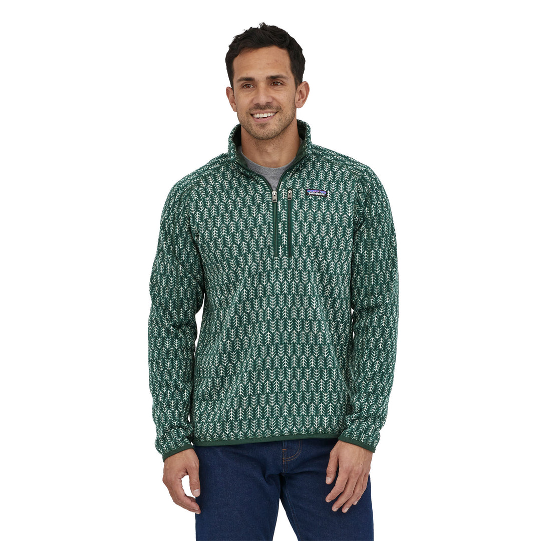 Patagonia Men's Better Sweater 1/4 Zip #color_pine-knit-northern-green
