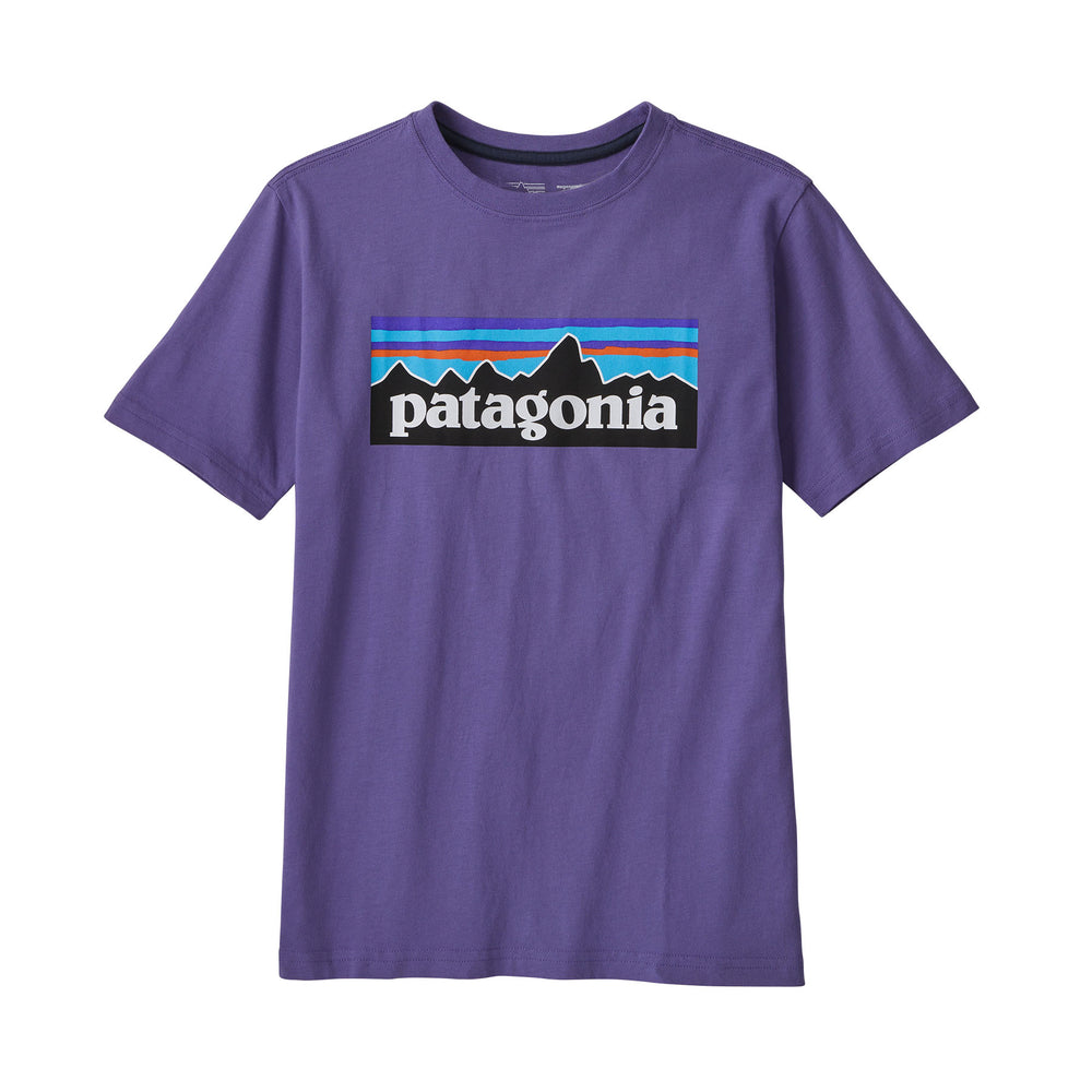 Patagonia Kid's Regenerative Organic Certified Cotton P-6 Logo T-Shirt #color_perennial-purple