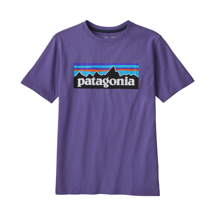 Patagonia Kid's Regenerative Organic Certified Cotton P-6 Logo T-Shirt #color_perennial-purple