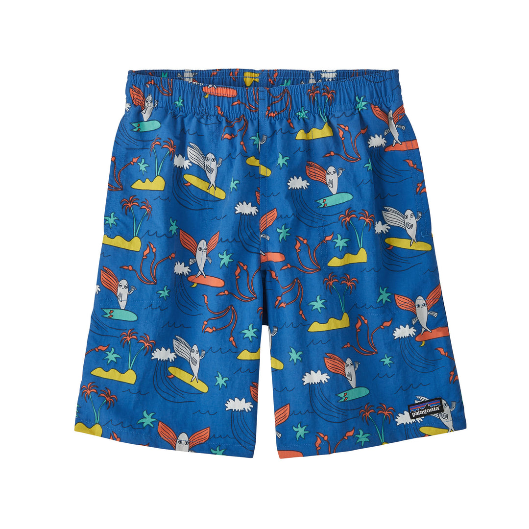 Patagonia Kid's Baggies Shorts 7 Inch - Lined #color_happy-jam-bayou-blue